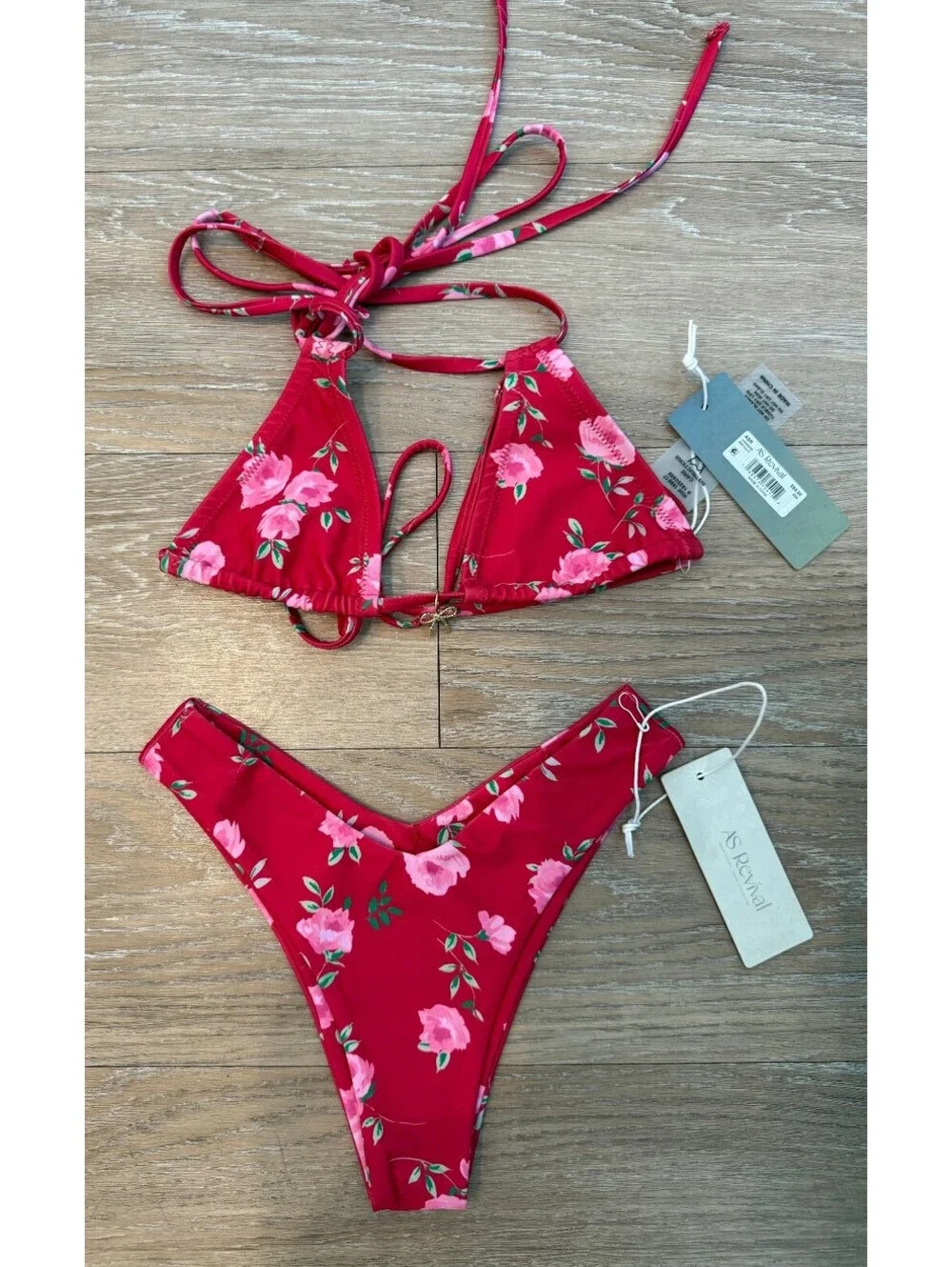 Altar'd State Red Floral Bikini Size XXS NWT
